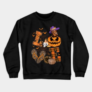 Funny Doberman Dog Lover Gift Doberman Halloween Pumpkin Crewneck Sweatshirt
